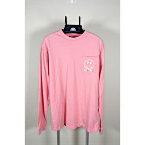 Champion Maryland Terrapins Happy Smiley Face Pink Long Sleeve T- Shirt Womens M